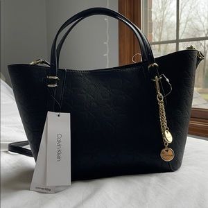 Calvin Klein Monogram Logo Small Tote Bag
